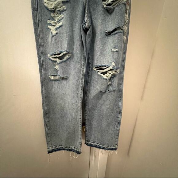 Levi's Ribcage Ripped High Waist Ankle Straight Leg Jeans - Picture 6 of 14